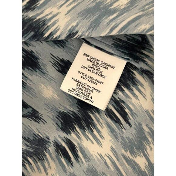 NWOT Joie Aruna Ikat Blue Sleeveless Silk Tank Top Blouse Shell Office Layer XXS - Picture 6 of 6